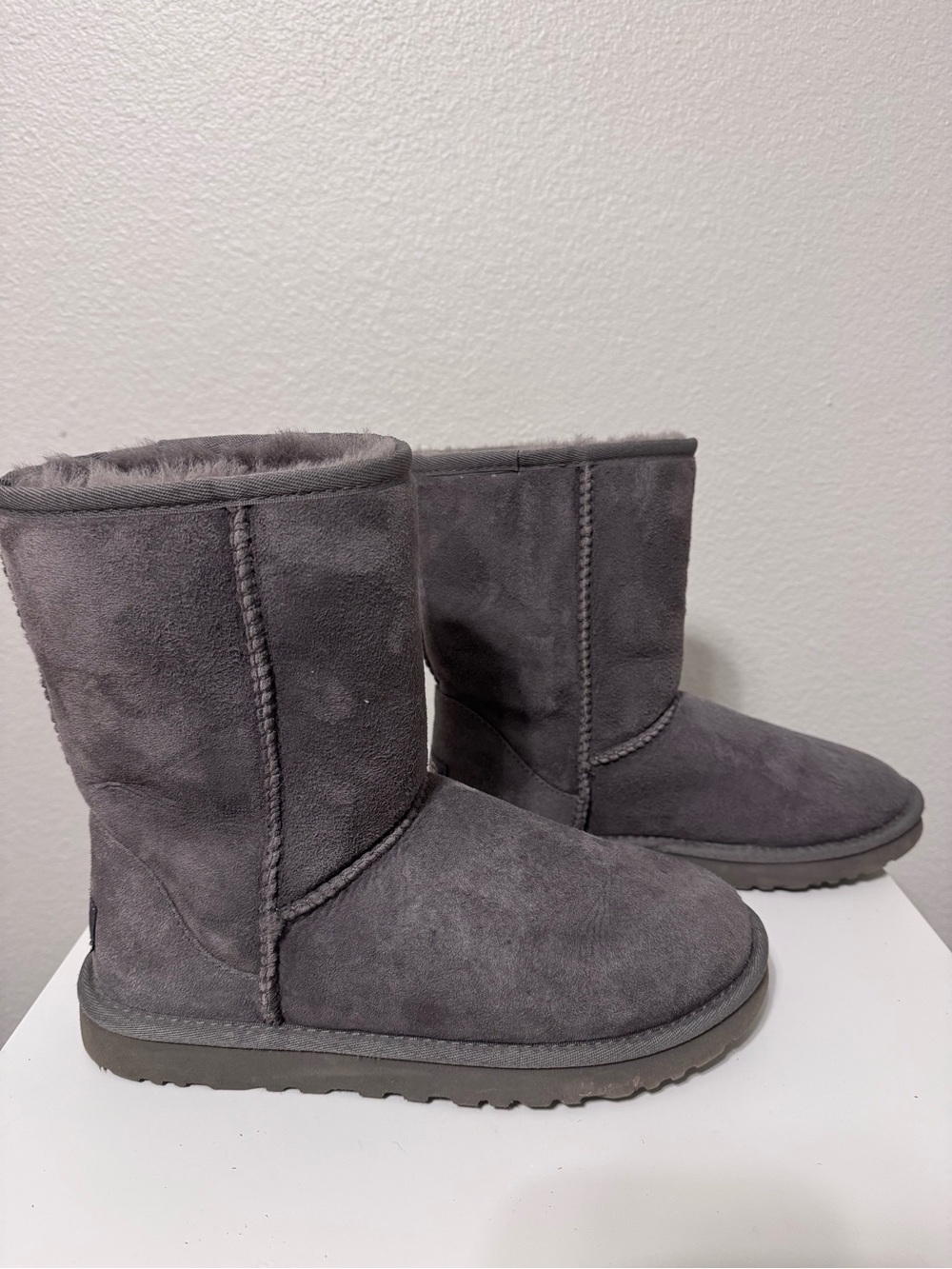 UGG Gray Suede Cozy Boots - Picture 3 of 7